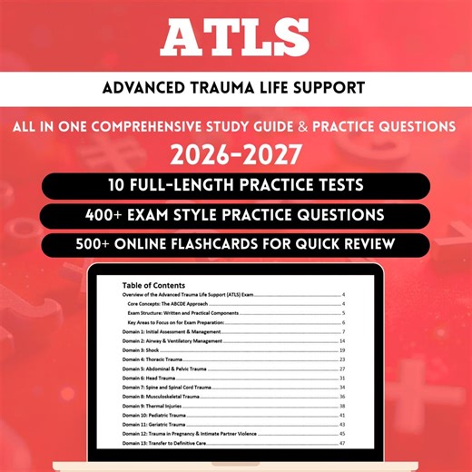 Buy ATLS Study Guide 2026 | Atls Exam | Advanced Trauma Life Support Questions | Atls Flashcards | Atls Practice Exam | Atls Examprep Online in India - Etsy