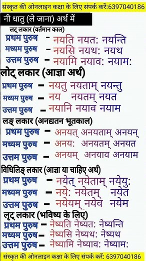 verbs in sanskrit with meaning | #sanskrit #viral #verbs