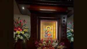 What is the first thing you notice on the top of Mary's veil? The eight-pointed star. Mary is the star that leads us to redeeming love. In his apostolic exhortation Evangelii Gaudium (2013) Pope Francis states: "She constantly contemplates the mystery of God in our world, in human history and in our daily lives. She is the woman of prayer and work on Nazareth, and she is Our Lady of Help, who sets out from her town with haste (Luke 1:39) to be of service to others." Holy Mary, pray for us. #Nove