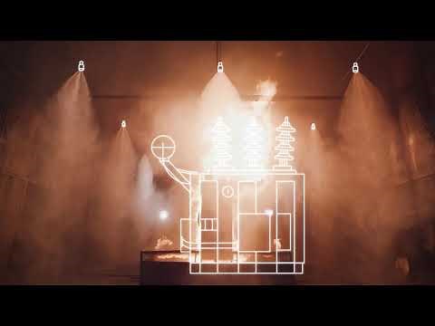 Transformer illustrated fire Ɩ Marioff HI-FOG® water mist fire protection
