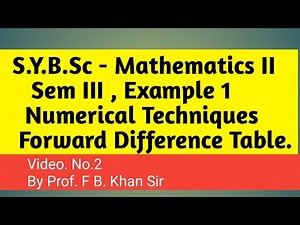 Forward Difference Table Example