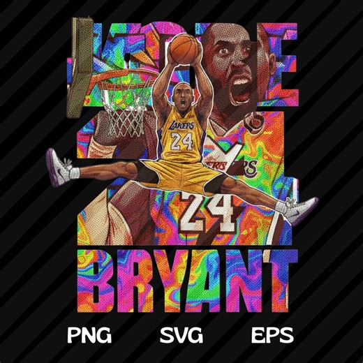 Kobe Bryant Basketball Player Graphic Design (PNG, SVG, EPS) - Etsy