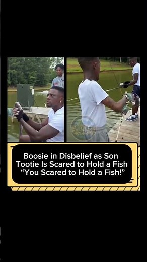 Boosie in Disbelief as Son Tootie Is Scared to Hold a Fish “You Scared to Hold a Fish!”