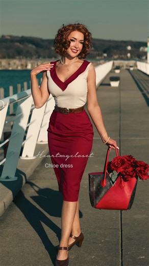 Get ready to turn heads with Chloe, the vintage-inspired colorblock pencil dress that will take you back to the 1950s ❤️ on heartmycloset.com and etsy #retrostyle #1950sdress #vintagevogue #1930s #whatiwear #pinupstyle #pinupfashion #cocktaildress #weddingdress #pencildress #50sfashion #ootdstyle #customised #springcolors #1950s #workdress #retrogirl #retroaesthetic #vintage_daily | heartmycloset_clothing