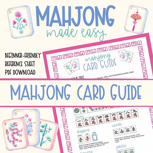 Mahjong Cheat Sheet | Mahjong Card Guide | Beginner-friendly | Printable PDF Download - Etsy