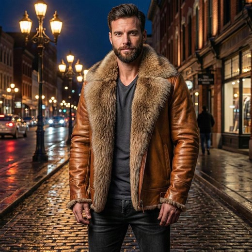 Men's B3 Bomber Jacket | Real Shearling Aviator Coat Vintage Style Sheepskin - Etsy