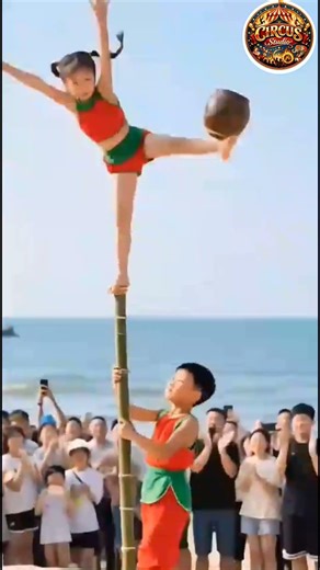 Amazing Balance Stunt on One Meter Pole | Incredible Circus Kids Performance 😲
