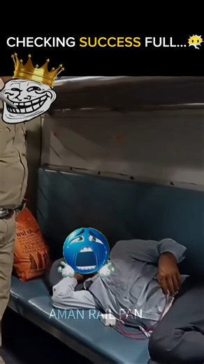 police checking in train #indianrailway #trainlovers #phonk #police #shorts #trollfaced