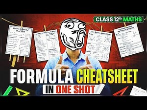 Class 12 Maths All Formulas in One Shot 🔥 | Board 2026 Last Minute Revision