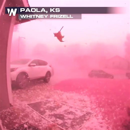 Massive hail batters yard during severe storms Wednesday