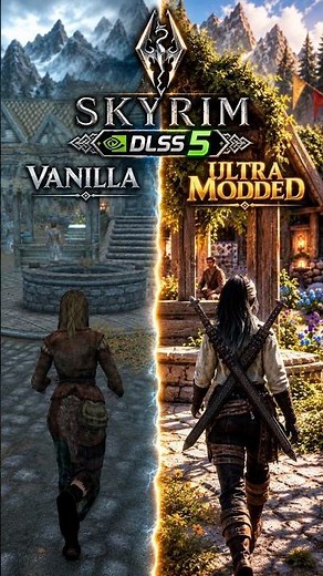 Skyrim Whiterun Vanilla vs Ultimate Modded Skyrim – 800+ Mods! 🔥 #Shorts