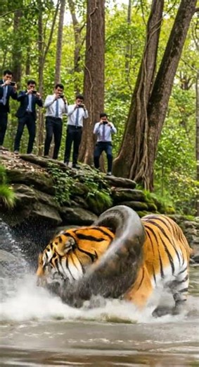 Tiger vs anaconda epic battle in the wild #wildlife #nature #animals