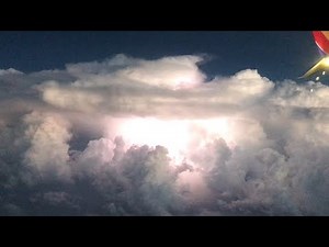 SUPERCELL - Insane Lightning Storm Filmed from Airplane (Calming Sound)