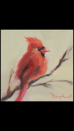 Cardinal Oil Painting | 4×4 Miniature