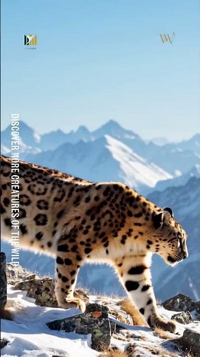 Snow Leopard Climbing the Rocky Peaks — A Rare Mountain Moment