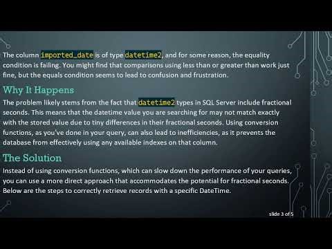 Retrieve a Record from a Table with Specific DateTime in SQL Server
