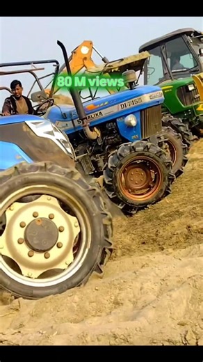 JCB 3DX | Sonalika tiger | John Deere 4WD | sonalika Sikandar tractor stuck in mud #tractor #shorts