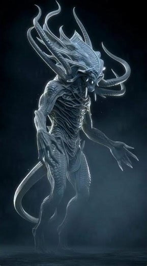 Eldritch horror, character design, 3D realism, style of H R Giger, Lovecraftian creature,