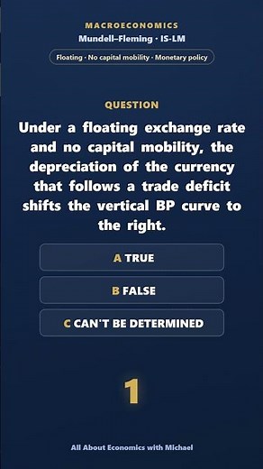 Mundell-Fleming: Monetary policy, Floating exchange rate — True or False?