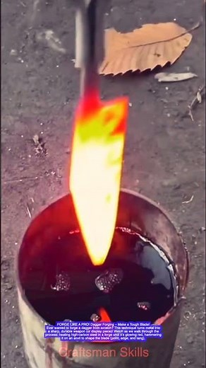 "Hand-Forged Dagger: From Steel Bar to Sharp Blade | Traditional Blacksmithing"