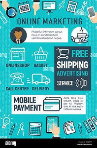 Online marketing banner for mobile, email, digital and social media advertising business themes design. Web marketing technology concept poster with c Stock Vector Image & Art - Alamy