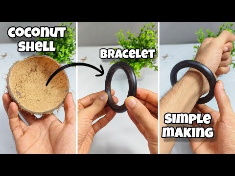 easy making a coconut shell bracelet🥥🥥 || coconut shell bracelet || coconut shell craft ideas