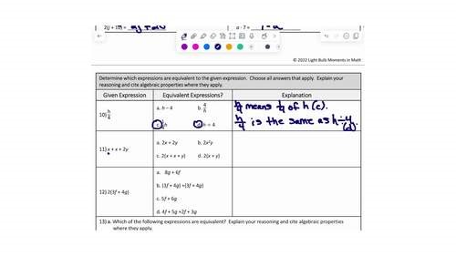 Equivalent Algebraic Expressions Guided Notes, Practice Worksheet, Video Lesson