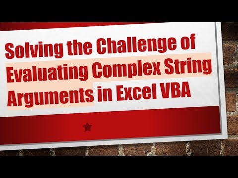 Solving the Challenge of Evaluating Complex String Arguments in Excel VBA
