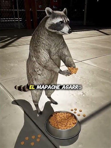 Cuando un mapache decide robar tu comida… con estilo#shortsvideo #viralvideo