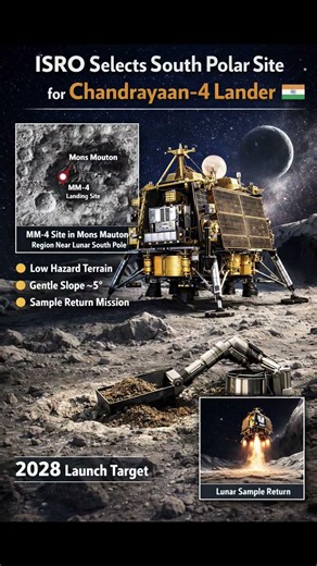 ISRO Selects South Polar Landing Site for Chandrayaan‑4 Lander (Latest)#news #viralvideo #isro
