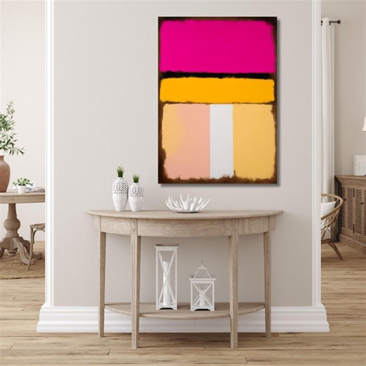 Mark Rothko Style Orange Pink and White Canvas Art - Etsy