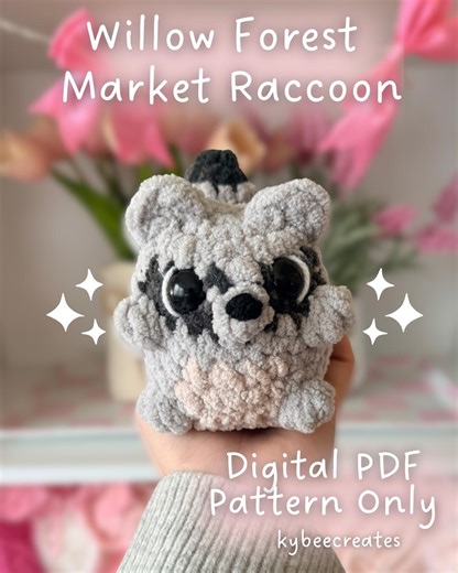 Crochet Raccoon Pattern PDF | Easy Amigurumi Market Raccoon Plush | Willow Forest - Etsy UK