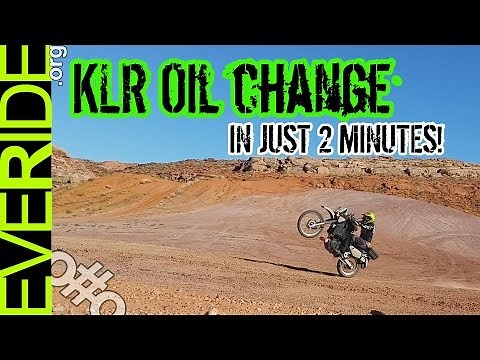 Kawasaki KLR 650 Oil Change - All Details in 2 Minutes o#o