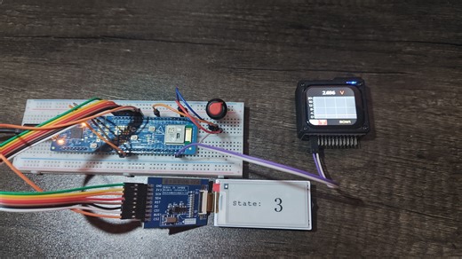 英飞凌PSoC 6 电位器控制LED闪烁状态并水墨屏显示