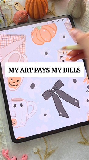 You can actually make passive income every month by selling these types of files on sites like Etsy! All you need to get started is an iPad and Procreate - and I can teach you exactly how to make these repeating patterns EVEN if you can't draw. And if you're a small business, this is such a unique way to make yourself stand out because you'll have your own custom artwork to use. But I really love that I'm able to create completely custom gifts for friends & family, because I'm able to put the th