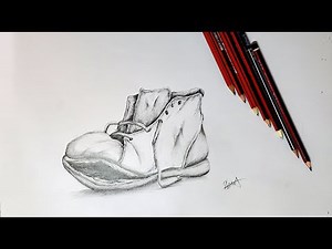 How to draw an old shoe as seen from a side, pencil drawing, Art| Learn| pencil drawing| sketching|
