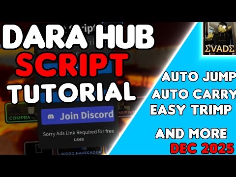 EVADE | GET DARA HUB SCRIPT TUTORIAL | EASY TRIMP, AUTO BHOP, AUTO CARRY, EMOTE CHANGE AND MORE