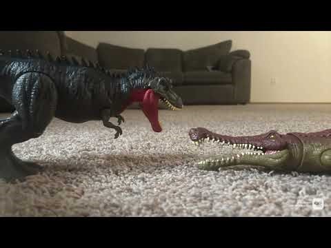 T rex VS Alligator/stop motion