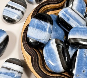 Owyhee Blue Opal Palm Stone: Throat Chakra Crystal - Etsy