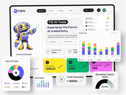AI Dashboard interface for admin🤖