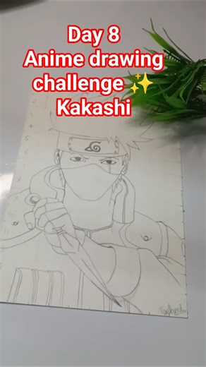 Kakashi outline drawing ✨#shorts #kakashi #drawing