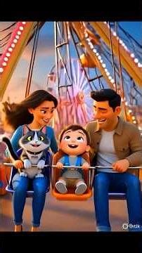 Fun Carnival Day 🎡 Baby,Mom Dad & Spark Cat Rides and Eat Popcorn!#shorts #kidsvideo #shortsfeed