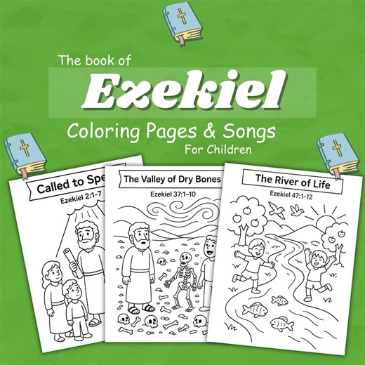 Ezekiel Bible Coloring Pages and Songs for Children (instant Download) - Etsy