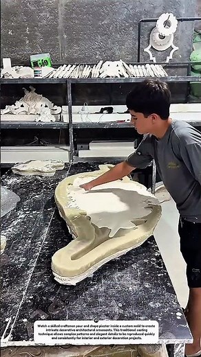 Handmade Plaster Mold Casting Process | Skilled Craftsman Creates Decorative Wall Ornament