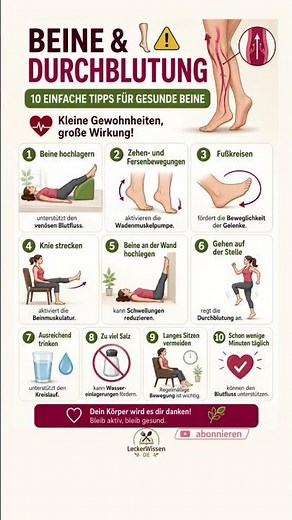 🦵 Durchblutung der Beine verbessern – 10 einfache Übungen für zuhause | Gesundheit ab 50