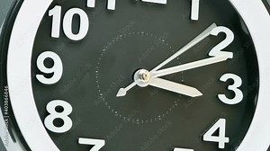 Modern clock face fast time lapse motion. Quick side movements and accelerated minutes arrow ticking timelapse. Time flies in high speed concept. Extreme macro close up. 4k.