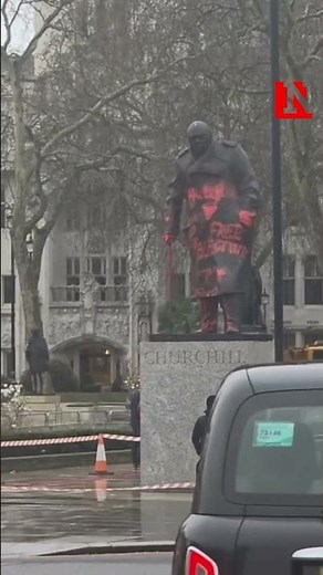 Man Arrested After Churchill Statue in London Defaced with Graffiti