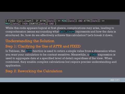 Mastering Fixed LOD in Tableau: How to Effectively Use the ATTR Function