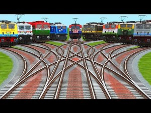 🎍All The Realistic Trains Run At Bumpy Curves Railroad Tracks || train animation video real video