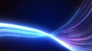 Abstract blue glowing flying waves from lines energy magical background